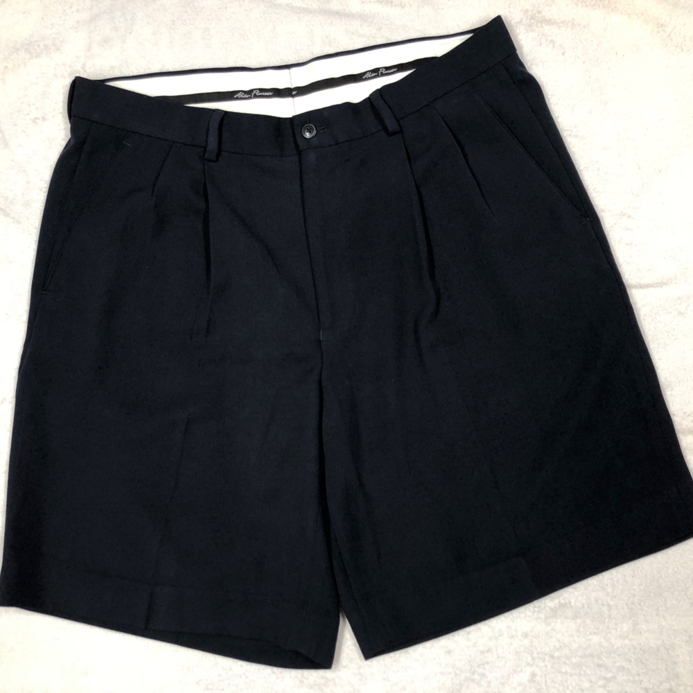 Alan Flusser EUC Navy Pleated Chino Golf Shorts size 36